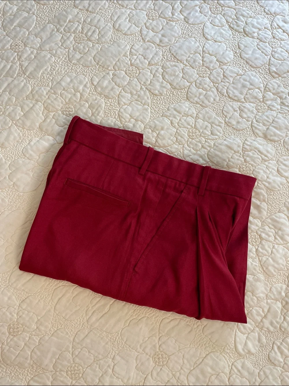 Banana Republic Lena Wide-Leg Red Crimson Trousers Size 4